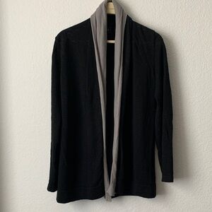 Axcess Elegant Black Cardigan with Soft Gray Accents